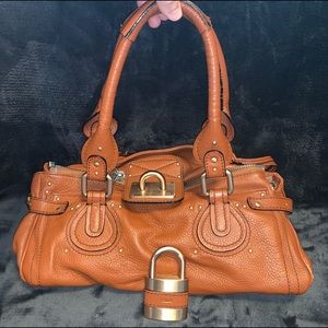 Chloe Brown Paddington Handbag Purse Lock Key